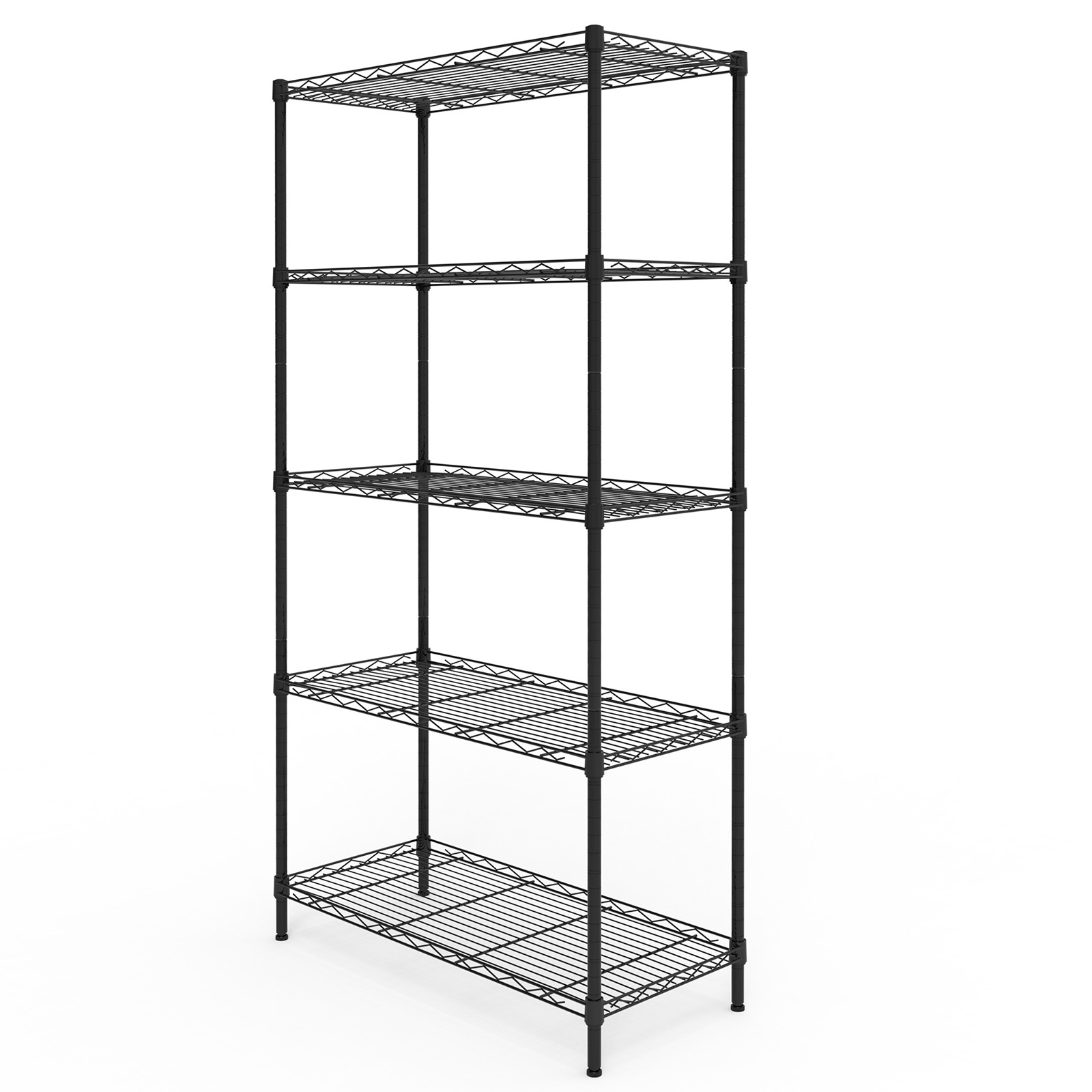 5 Tiers Adjustable Shelf Spacing, Display Rack with Adjustable Feet 74*34*150cm gallery