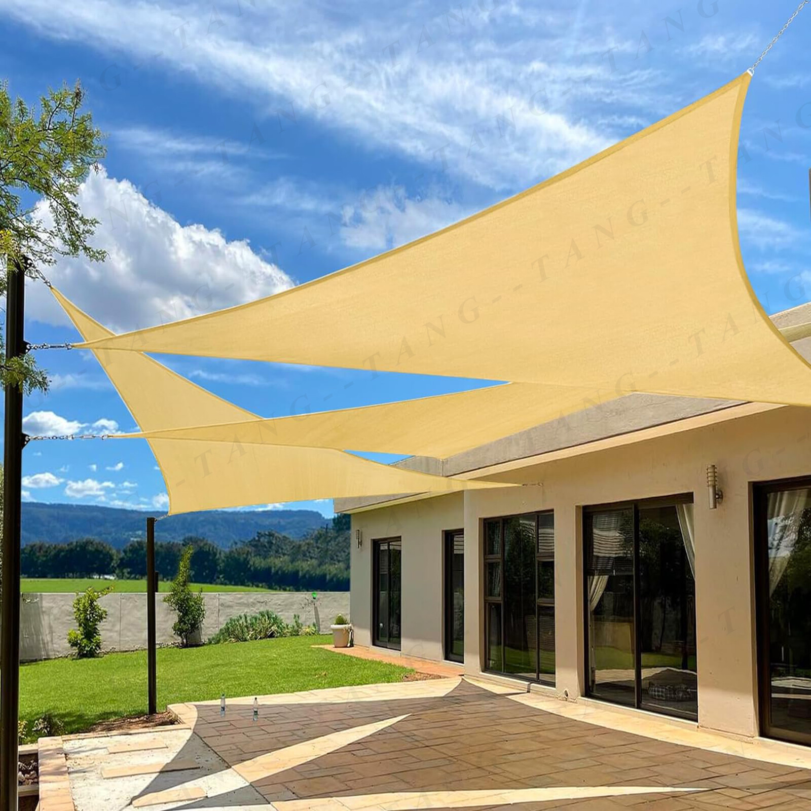 Triangle Sun Shade Sail Canopy Cover UV Block for Outdoor Patio Garden Backyard gallery