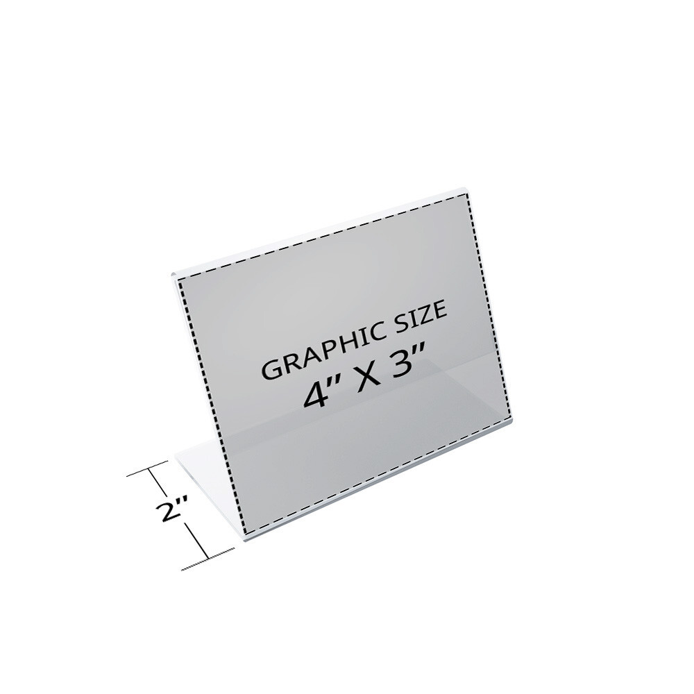 Azar Displays Angled L-Shaped Frame 4"x 3''High, 10-Pack gallery