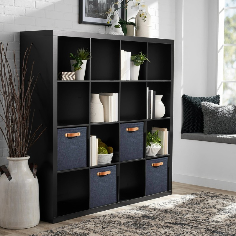 16-Cube Storage Organizer, Bookcase, Display Compartment, Open Back, Home Office gallery