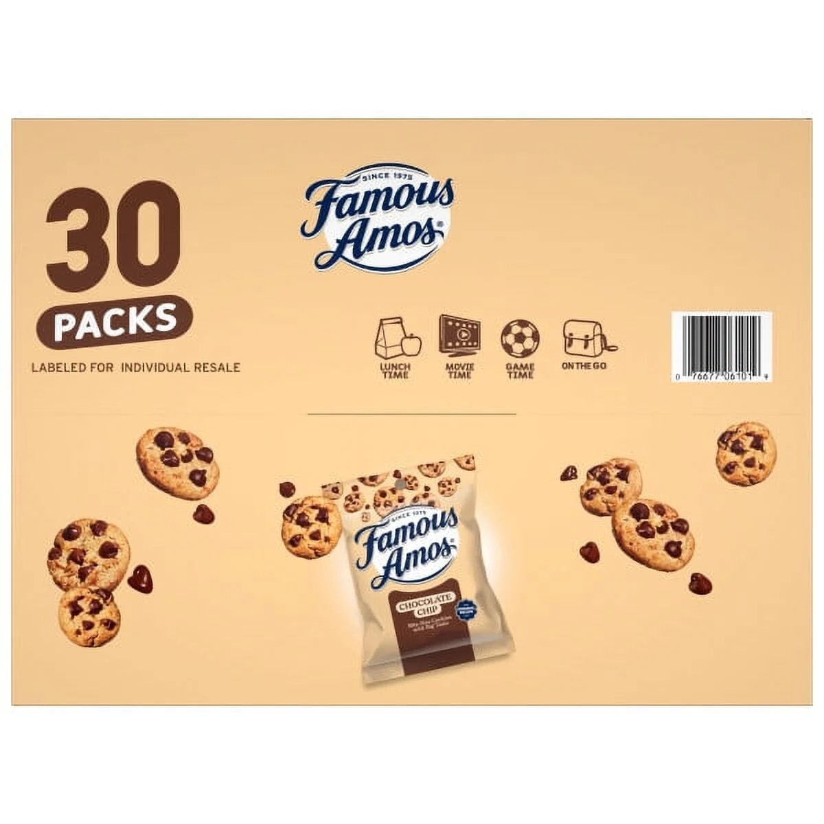 Famous Amos Classic Chocolate Chip Cookies, 1 oz., 30-Pack gallery