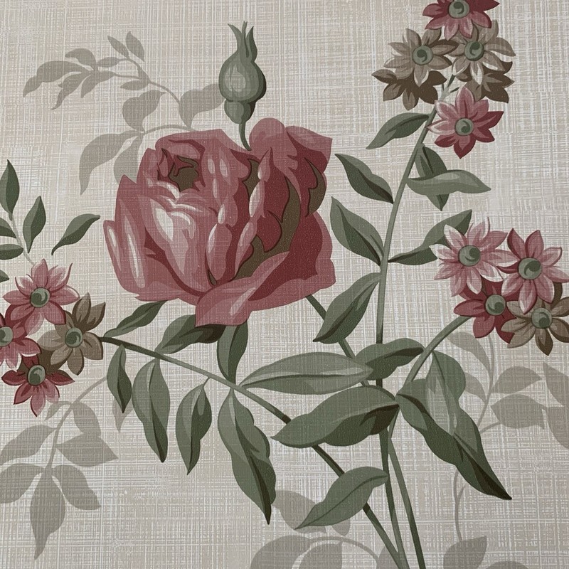 Beacon House Vintage Red Rose Pattern Wallpaper Floral Botanical gallery