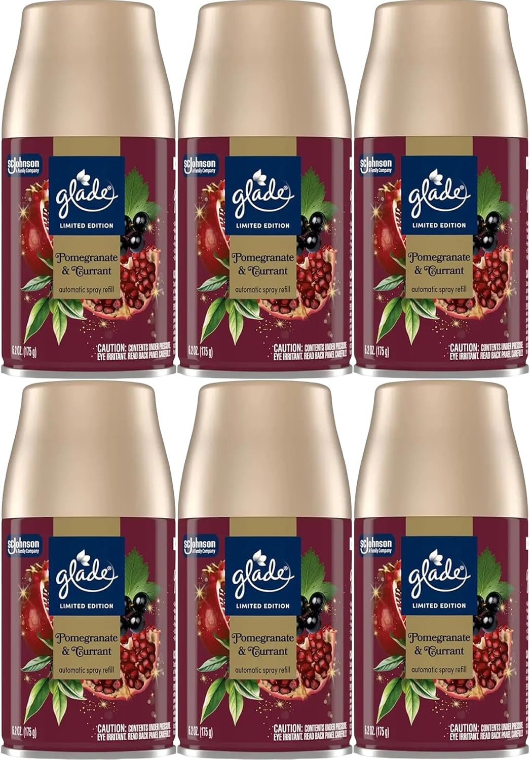 Automatic Spray Refill, Pomegranate & Currant, 6 Pack, Air Freshener Refill Can, gallery