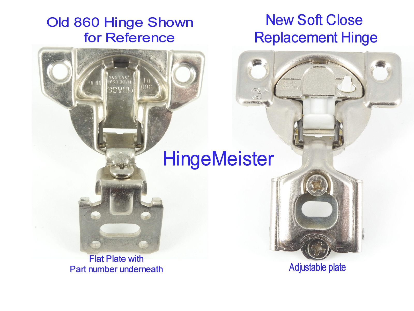 Grass 860 Soft Close flat plate Replacement hinge - NEW - Sold in Pairs gallery