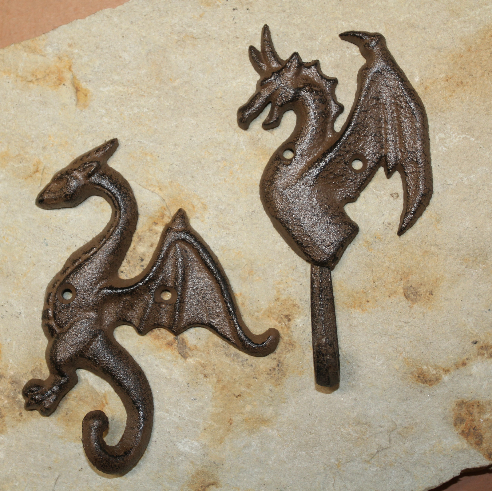 2-DRAGON WALL HOOKS,mythical,folklore, Medieval style,Gothic decor gallery
