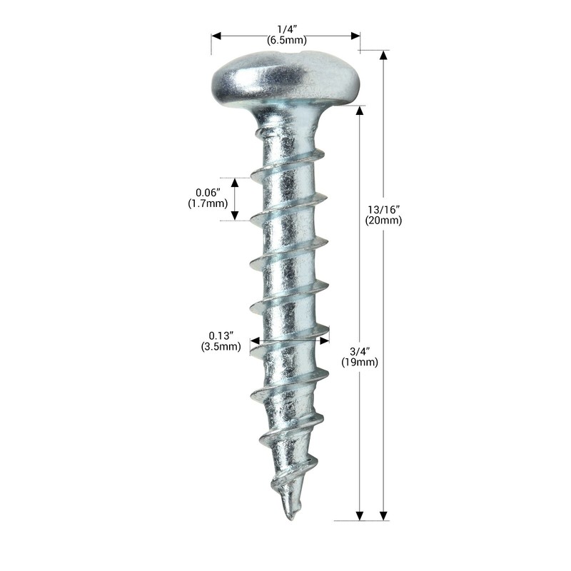 1000 Pack #6 x 3/4" Pan Head Phillips Deep Thread Wood Screws Nickel gallery