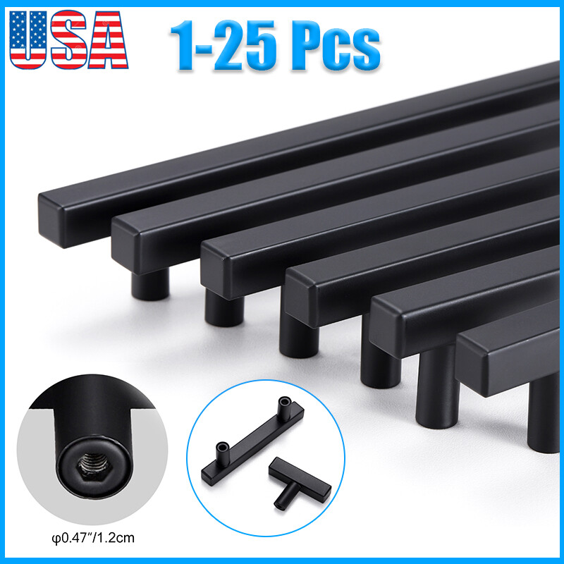 Square Cabinet Handles Modern Stainless Steel Drawer Bar Door Pulls Hardware LOT gallery