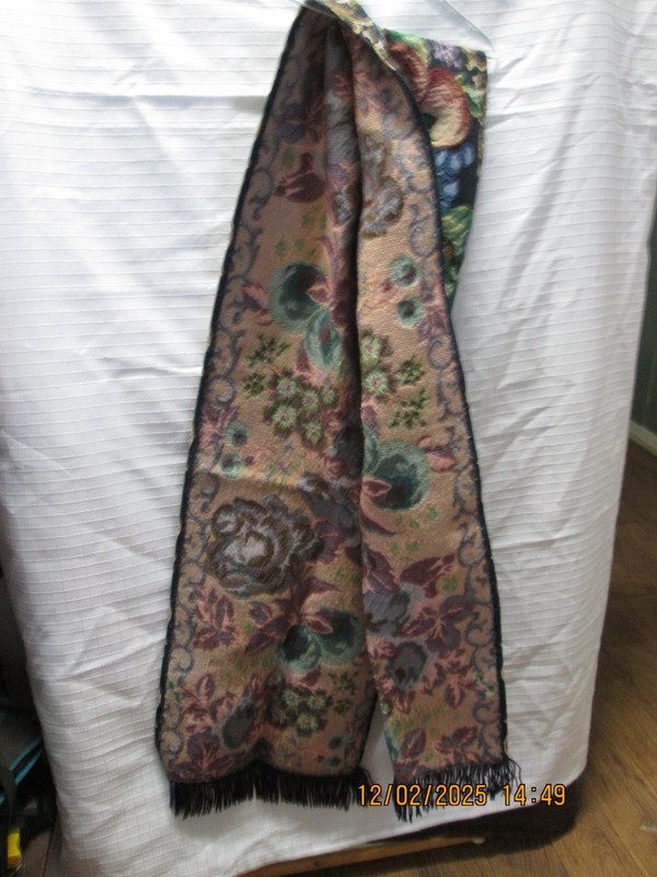 Tapestry Table Runner Floral Pattern 12”X 70”Fringe New gallery