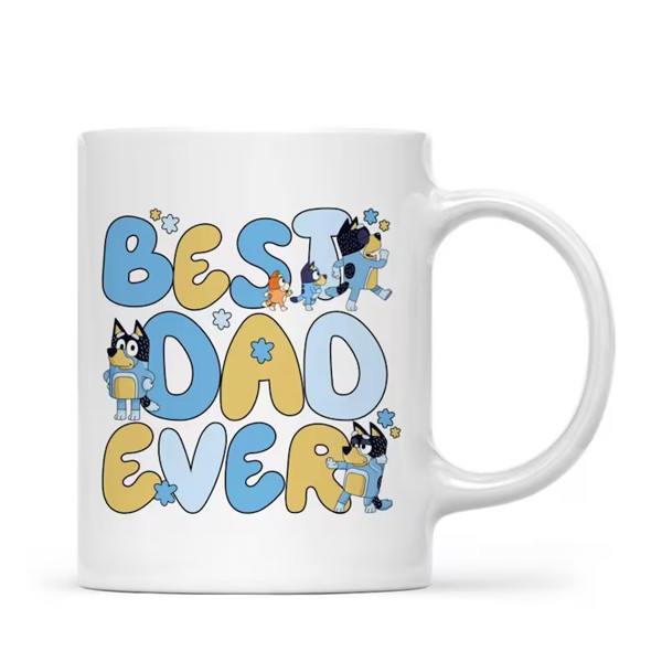 Bluey Best Dad Ever Mug, Personalized Family Gift, CUSTOM Names Cup, Cute Cartoo gallery