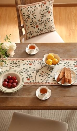 Designer Elegant Linen Table Runner 102 Inches, Farmhouse 12X102 Inches Flora a gallery