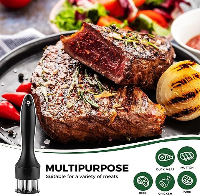 Meat Tenderizer Tool 21Needles Stainless Steel for Tenderizing Kitchen Tool USA gallery
