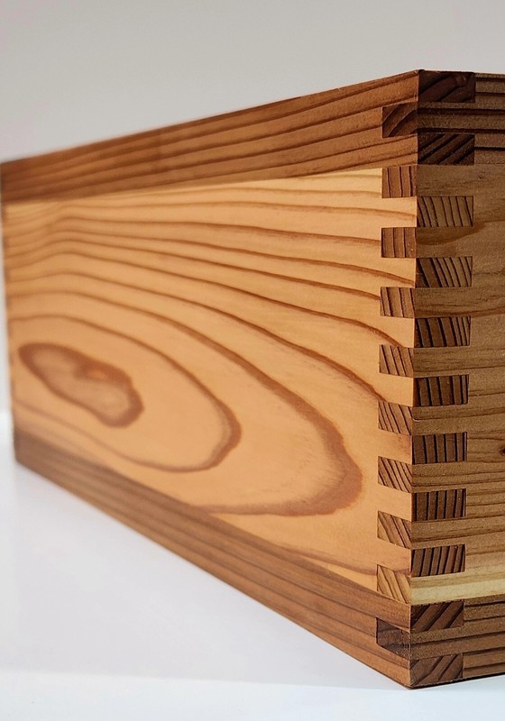 Large Japanese Cedar Box With Dark Edge Accent. Sliding Lid. Made In The USA gallery