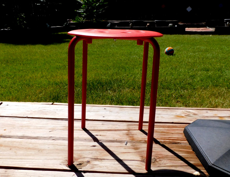 New IKEA Marius 4 Stackable Multi-Purpose Red Stools 17 1/2" Tall w/12" Seat GAR gallery