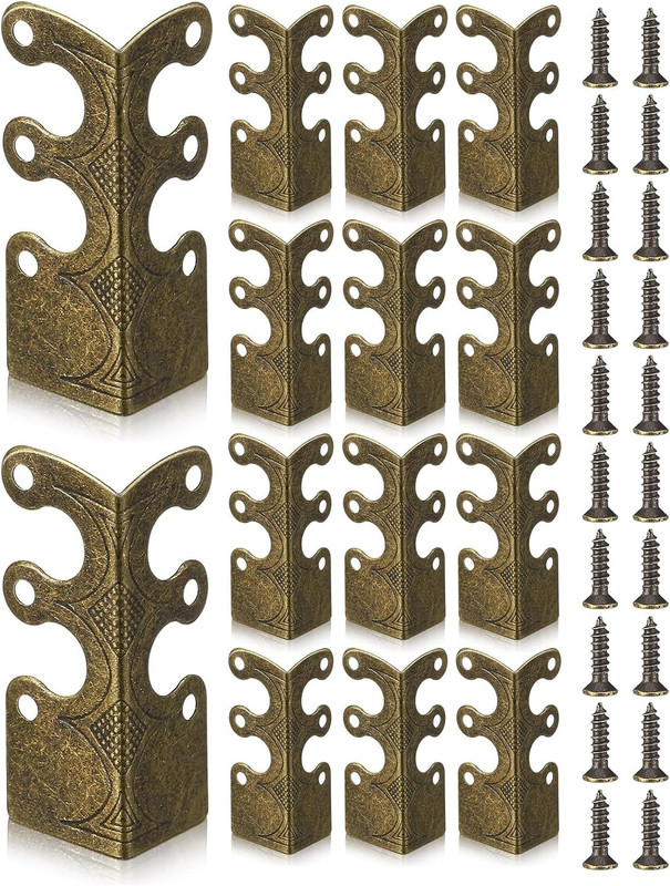 14 Pcs Solid Brass Corner Protectors Baseboard Furniture Vintage Style Skirting gallery