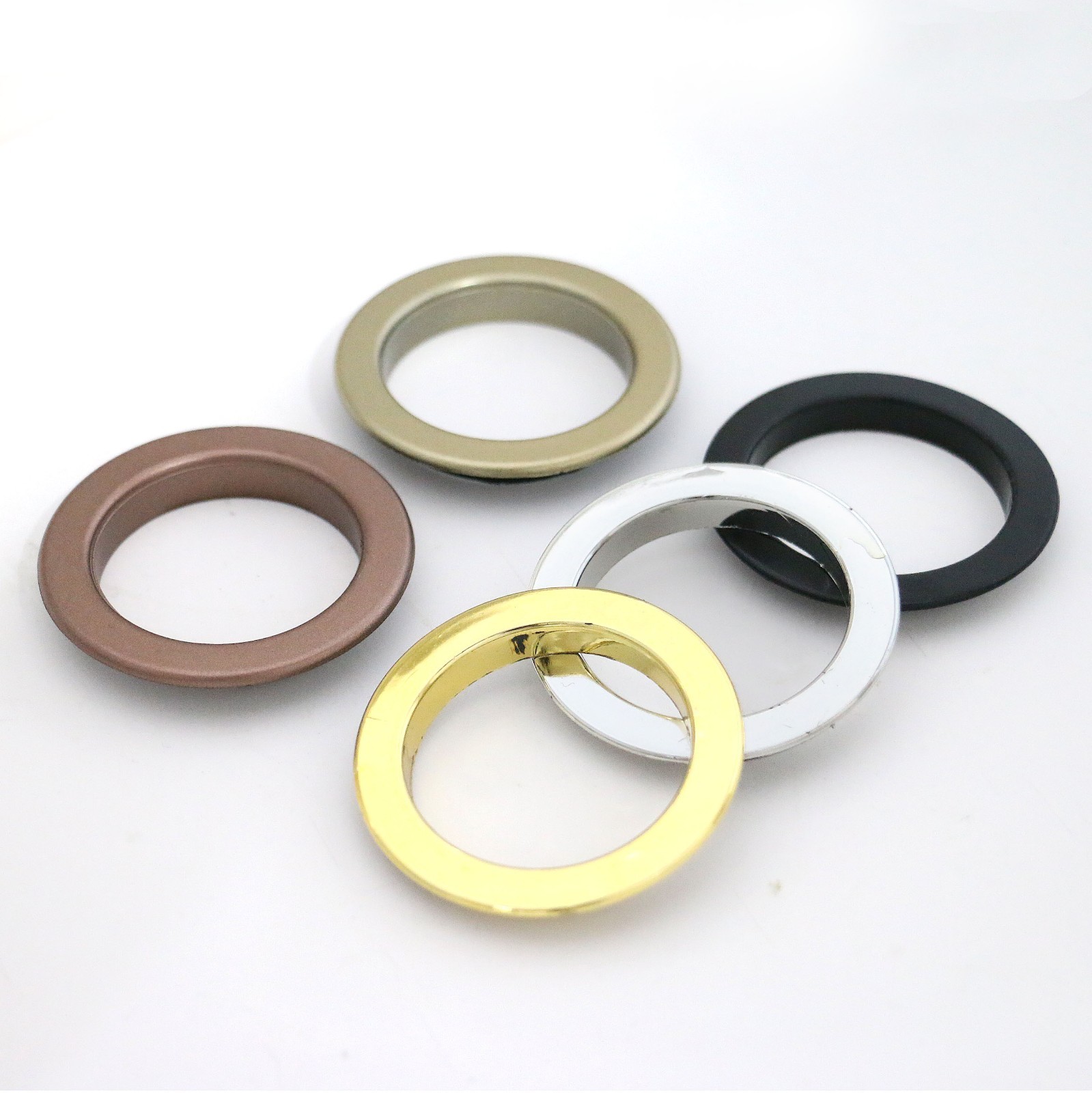 Drapery plastic Grommets - 1-5/8" anti brass No tools requried for installation gallery