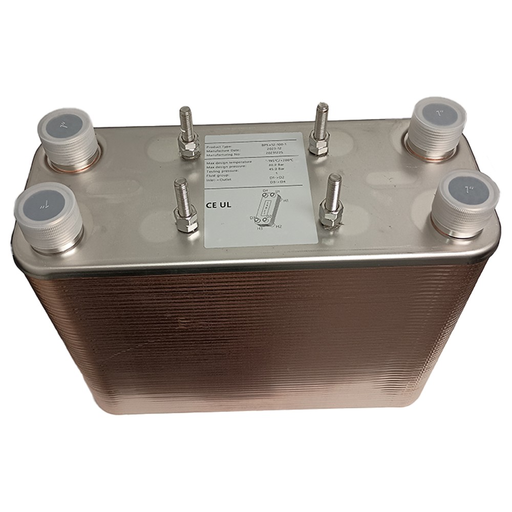 5"x12" Brazed 100 Plate Heat Exchanger [1-1/4" MPT] w/Mounting Bracket gallery