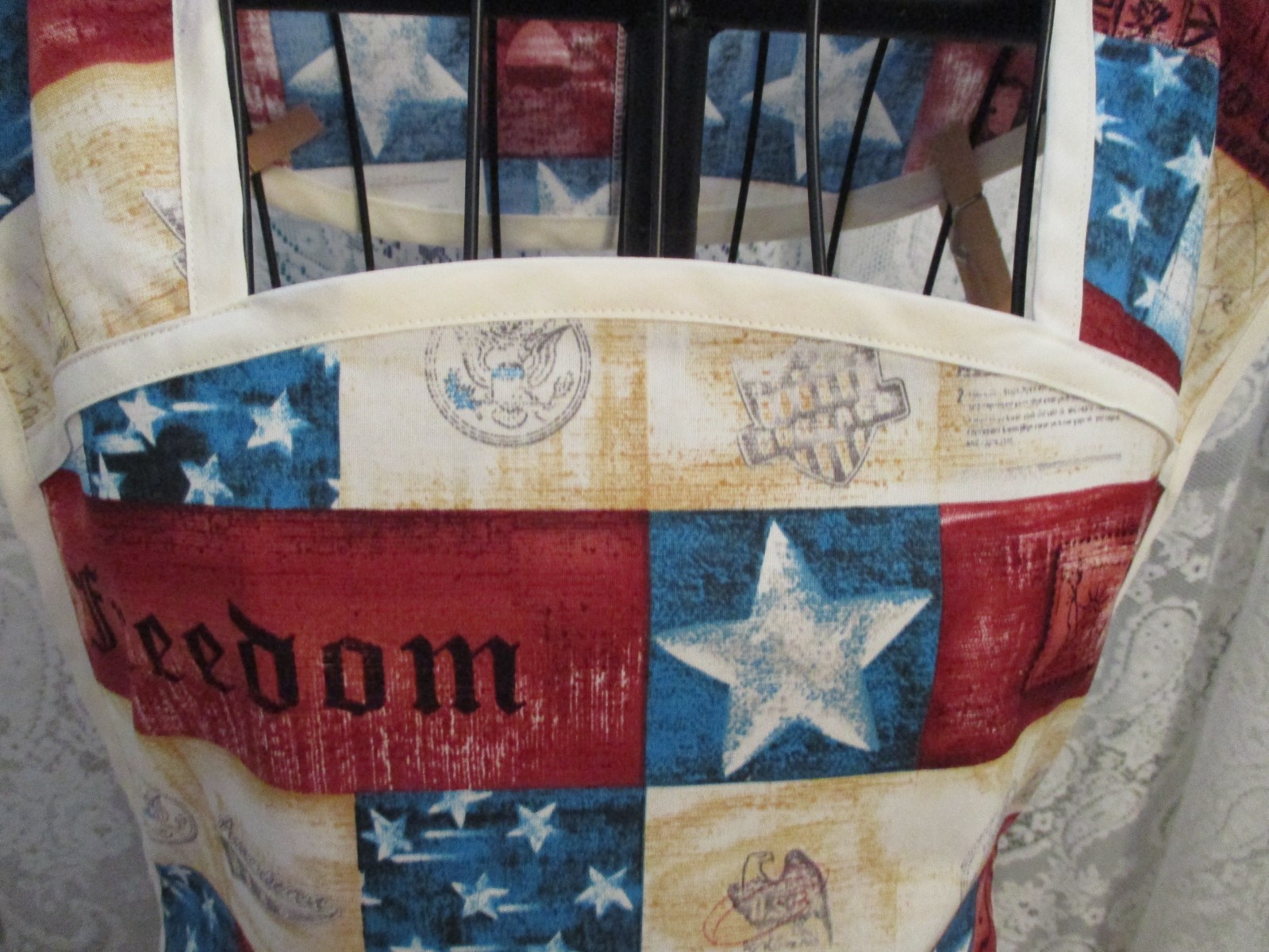 PATRIOTIC HANDMADE PLUS SIZE BIB APRON gallery