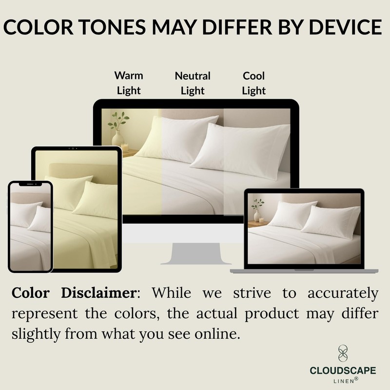 CLOUDSCAPE 100% Egyptian Cotton Sheets King Size - 400 Thread Count 17" Extra... gallery