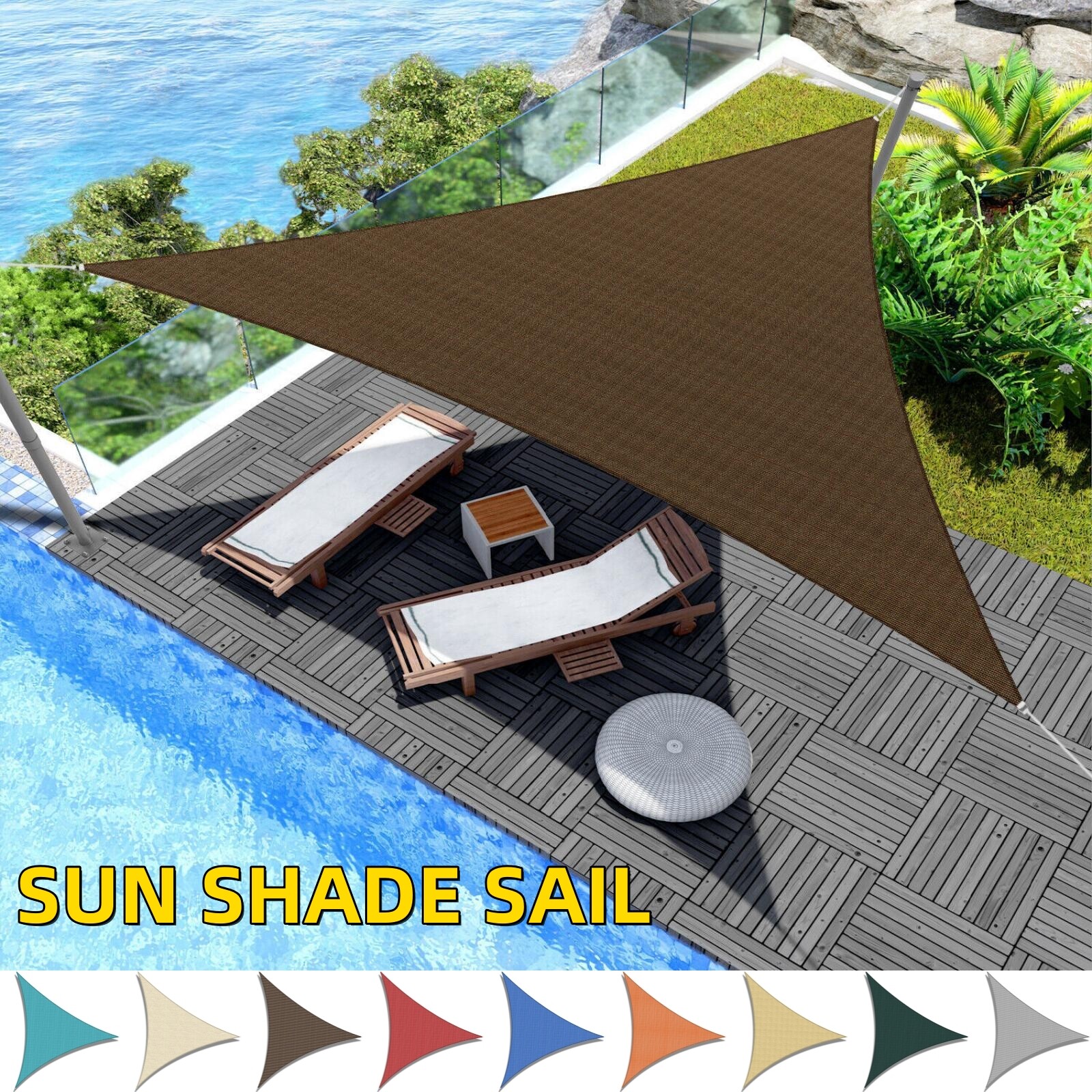 Sun Shade Sail Triangle Canopy Cover UV Block Sunshade Yard Deck Patio Outdoor gallery