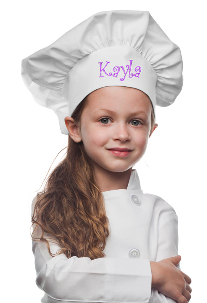 White Personalized Kids Chef Hat made from High Quality Cotton/Twill Fabric gallery