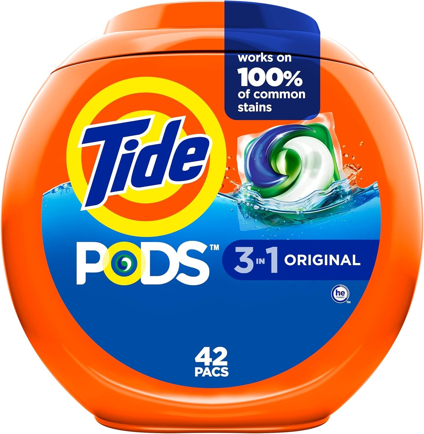 Tide PODS Liquid Laundry Detergent Powerful Packs Original Scent 42-ct gallery