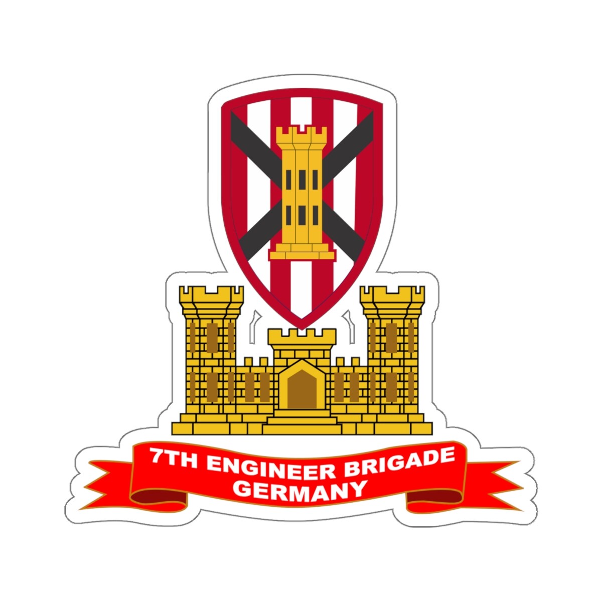 Kiss-Cut Stickers - 7th Engineer Brigade - 1969 - Germany - ENG Br - Ribbon gallery