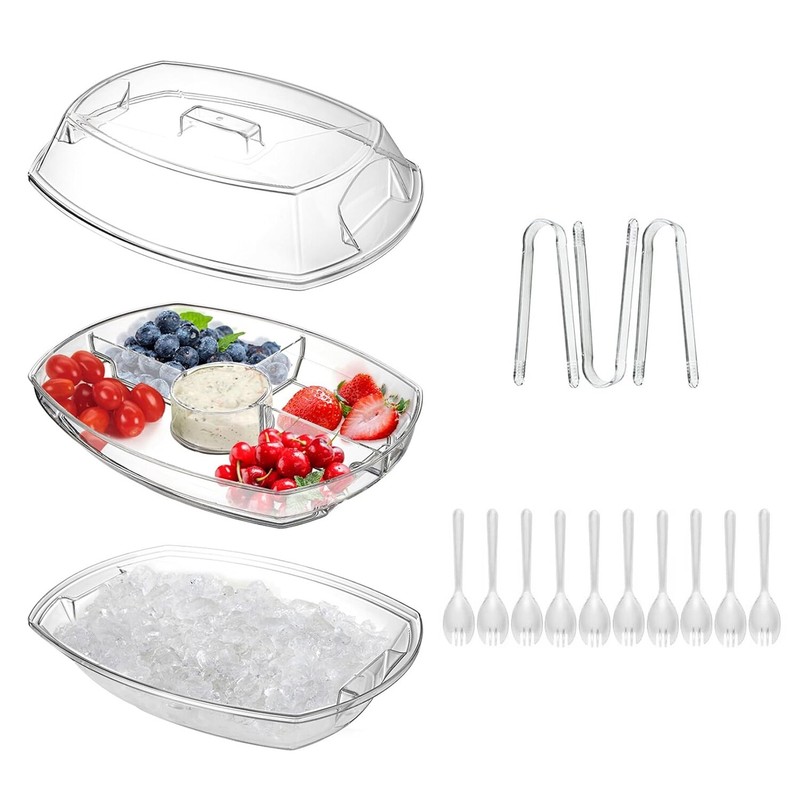 Chilled Garnish Tray w/ 6 Compartments – Ice Cooled Condiment Serving Caddy gallery