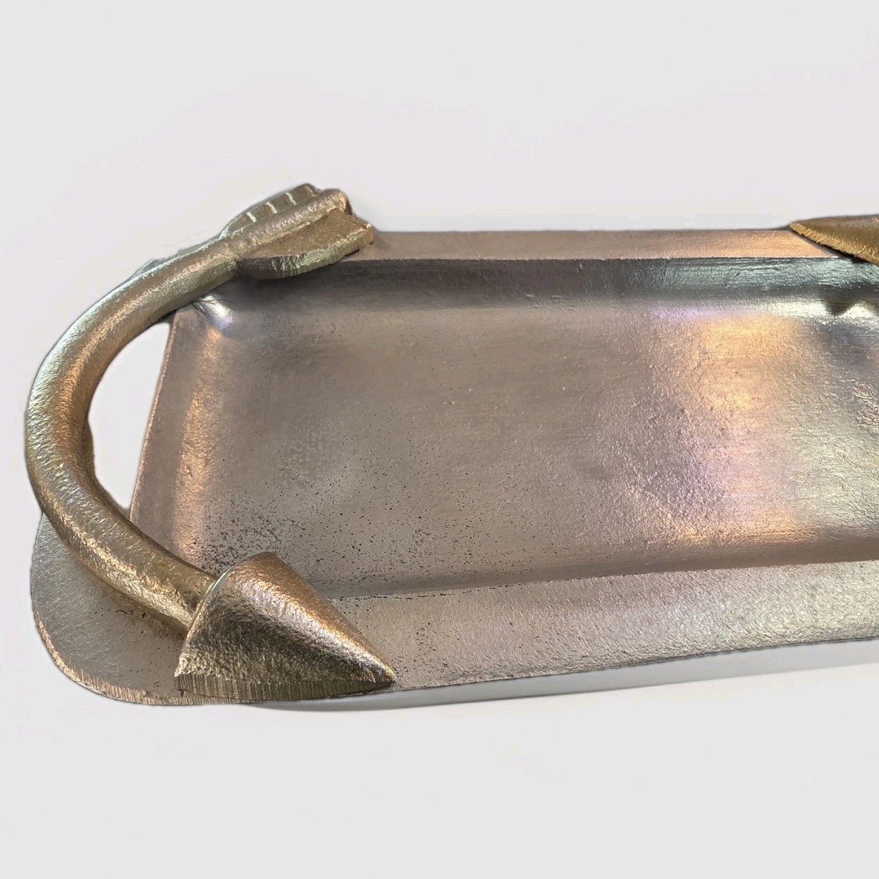 Rectangular decorative Metal serving tray Arrow Handles gallery