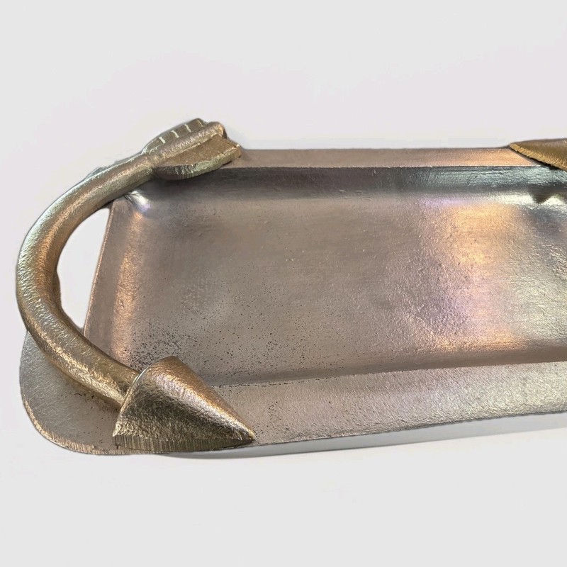 Rectangular decorative Metal serving tray Arrow Handles gallery