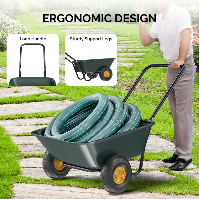 Dump Cart - Poly Garden Dump Cart with Easy to Assemble with U-shaped Handle gallery