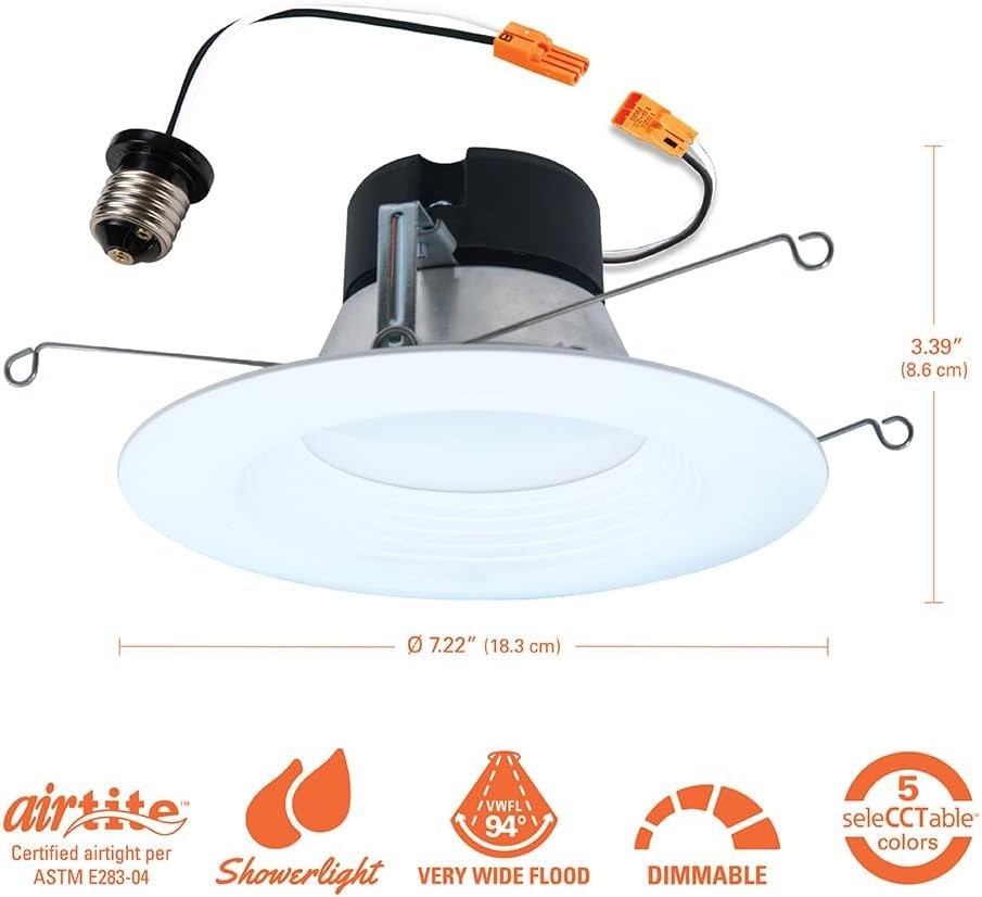 6 PACK HALO 5 inch / 6 inch LED Recessed Light Trim with 5 Color Temperatures gallery