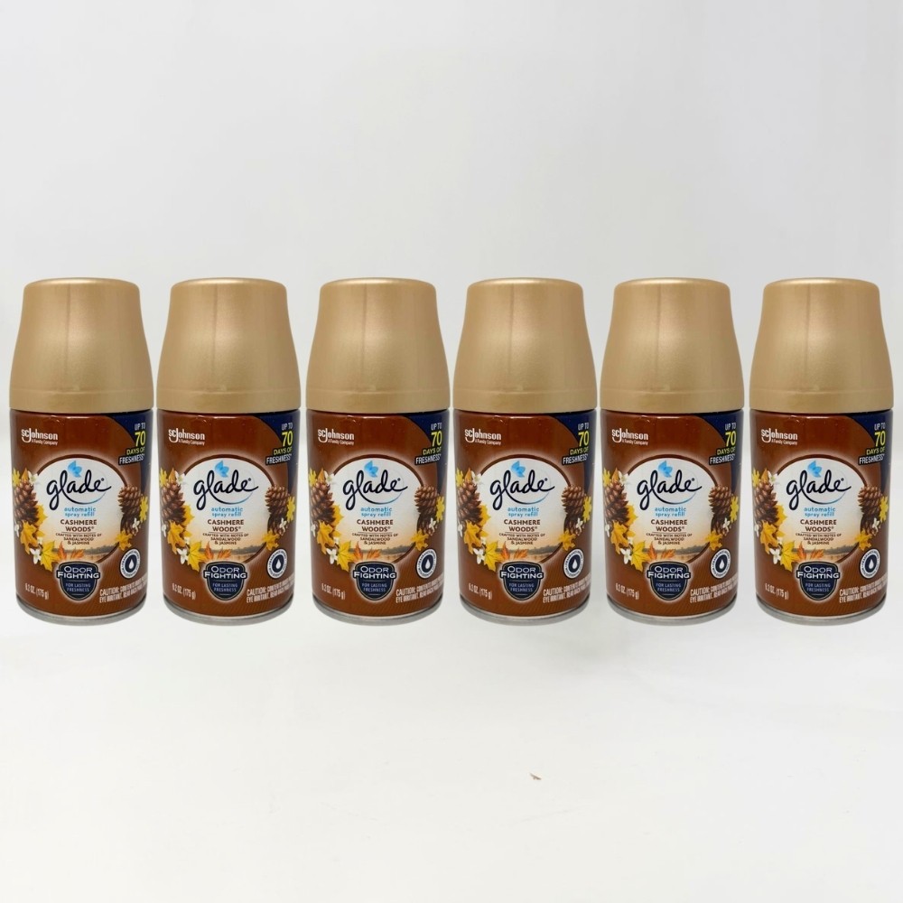 6 Pack - Glade Automatic Spray Air Freshener Refills, Cashmere Woods, 6.2oz gallery