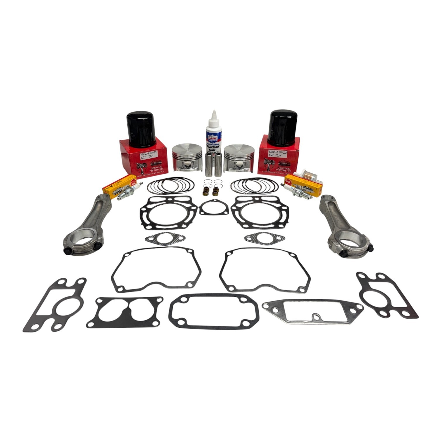 STANDARD OVERHAUL KITS PISTONS, RODS, GASKETS FITS KAWASAKI FD750D 13001-2207 gallery
