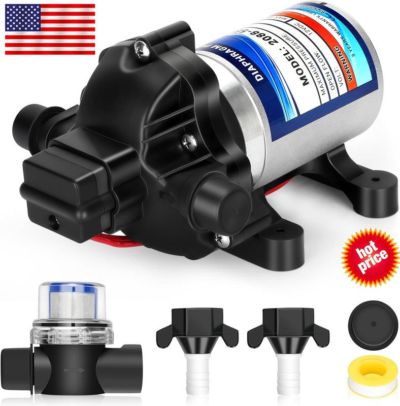 RV Pump Replace for 2088-422-144,12V 3.5GPM Diaphragm Water Pump, 45Psi 1/2NPT gallery