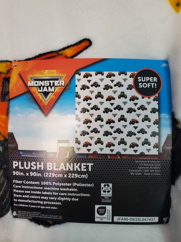 Monster Jam Oversized Plush Throw Blanket 90in X 90in White 🔥 Exclusive 2025 gallery