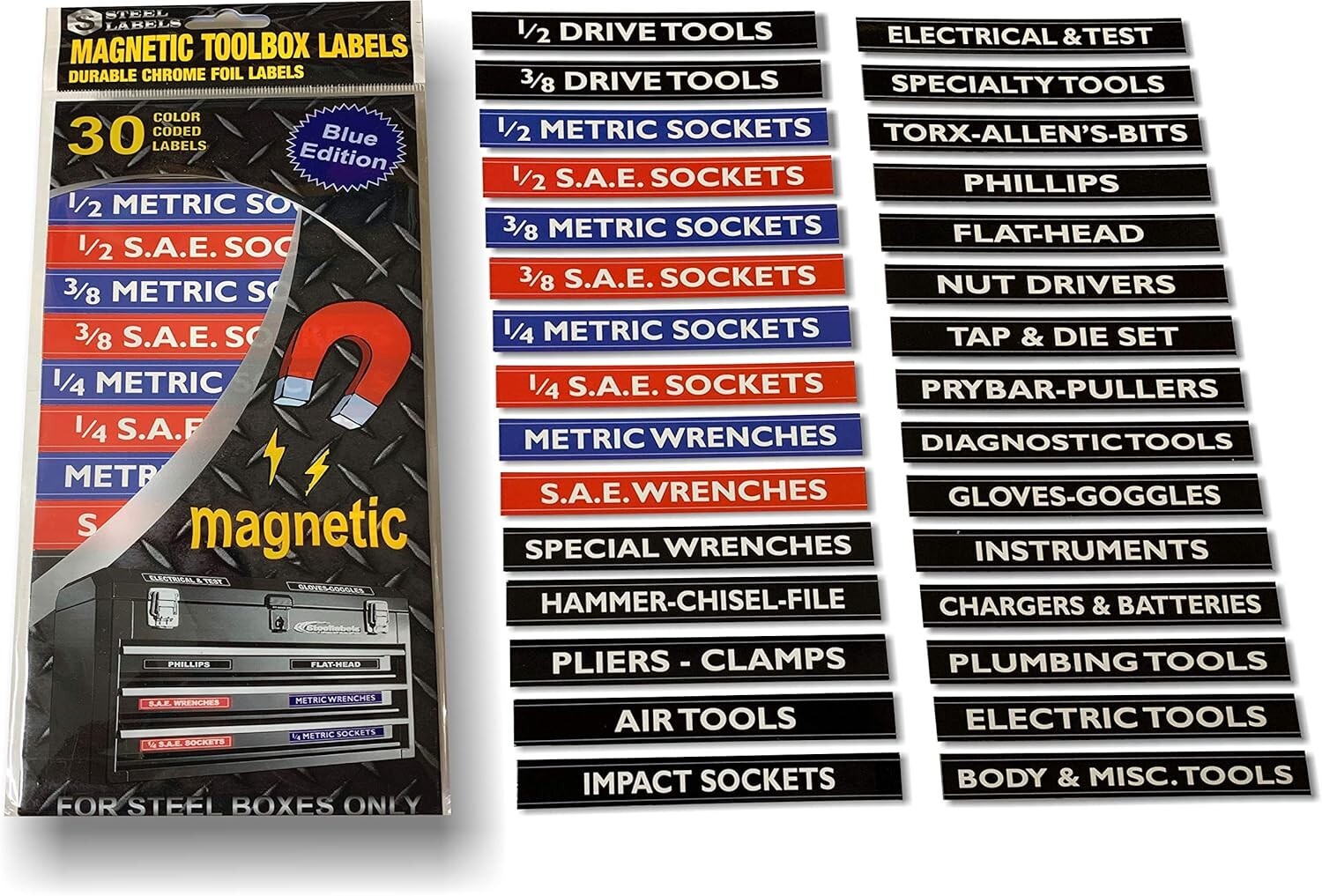 Magnetic Tool Chest Drawer Labels for Craftsman & Mechanics Organize your Tools gallery