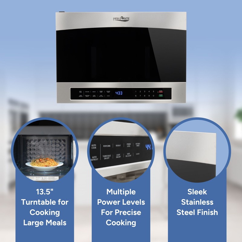 RecPro RV High Pointe 24" Over the Range Microwave | Stainless Steel 1.4 Cu. Ft gallery