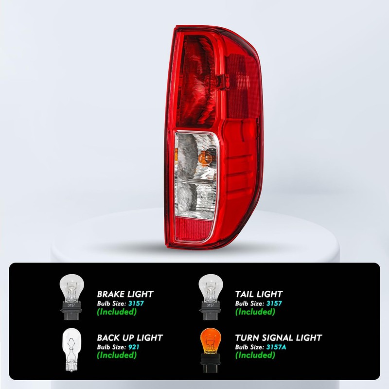 Tail Light Assembly Frontier Equator 05-21 09-12 Red Lens w/ Brake Bulbs RH gallery
