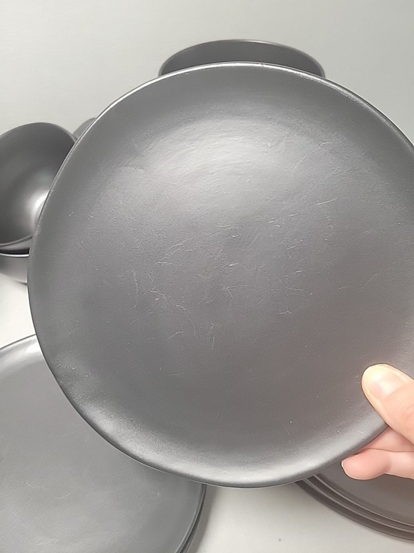 CB2 Black 'Pitch' Dinnerware 16 Piece - Set , Used gallery