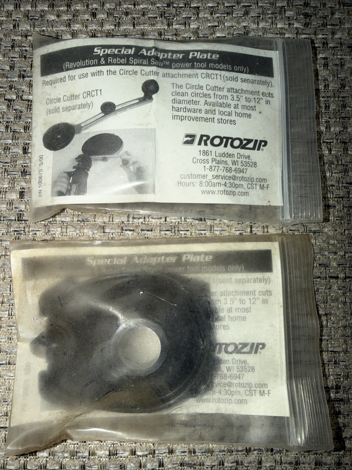 RotoZip Special Adapter Plate For Use With CRCT1 Circle Cutter Attachment – NEW gallery