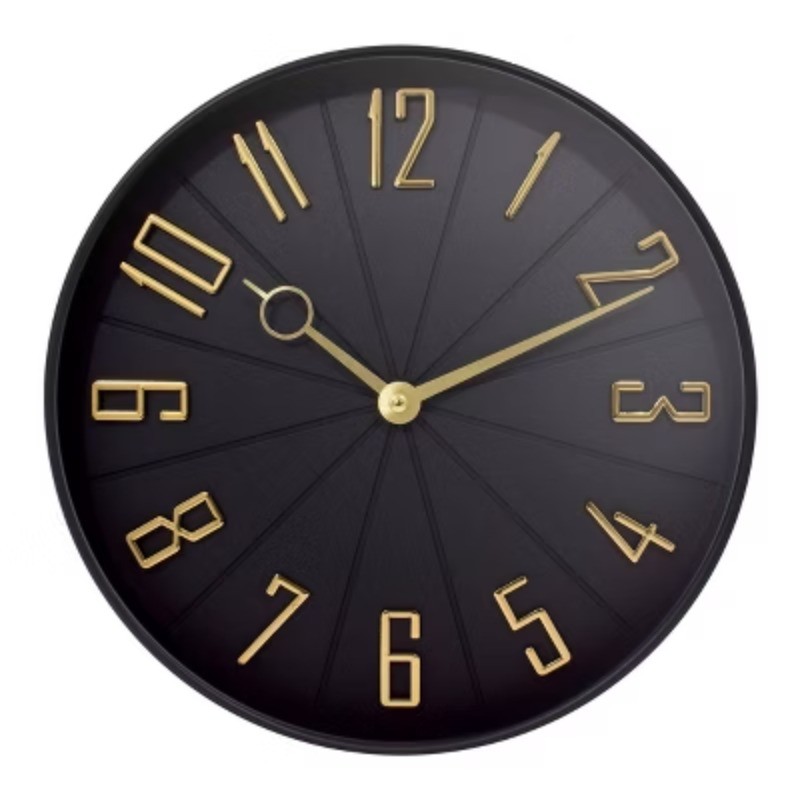 12" Modern Dial with Raised Number Wall Clock Gold gallery