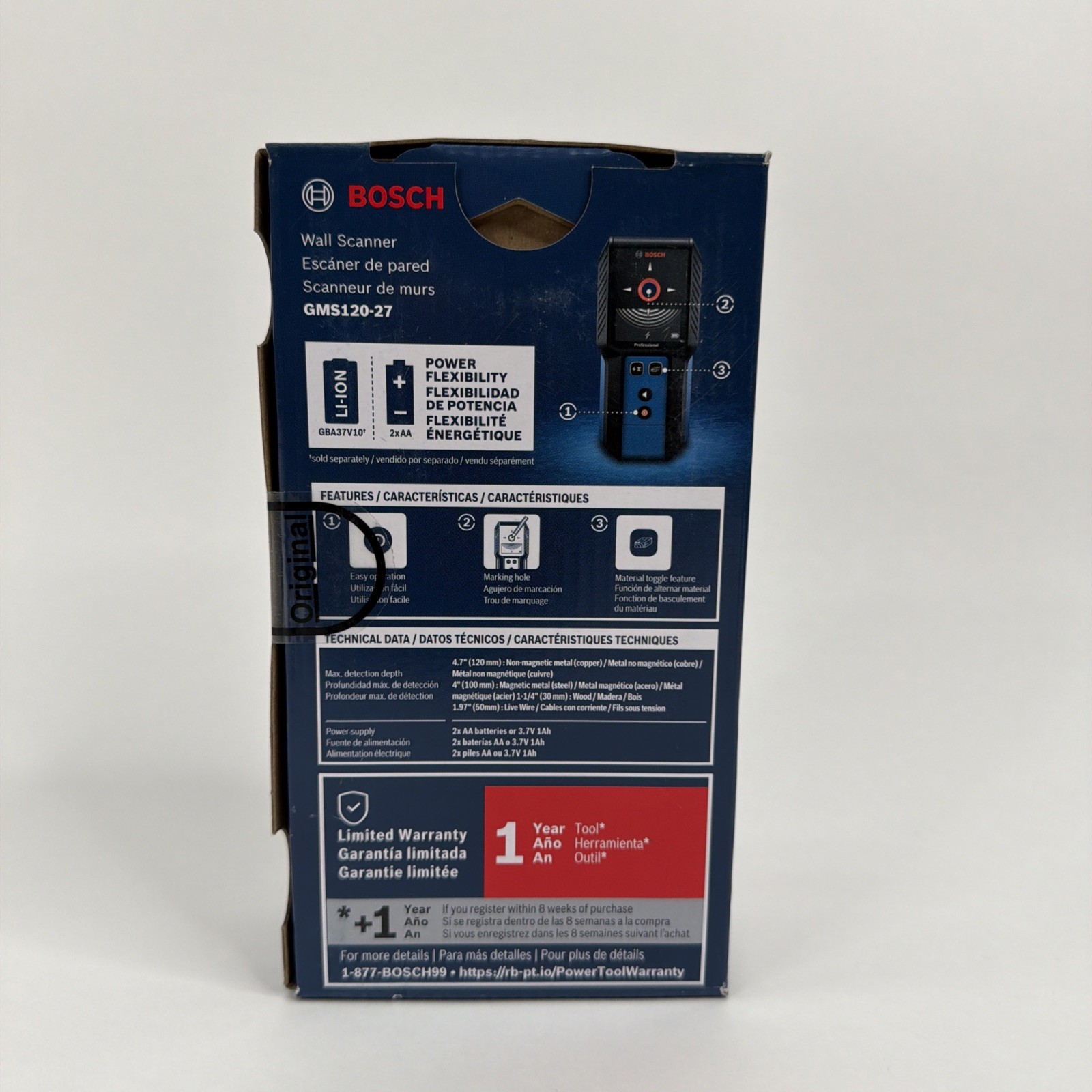 Bosch 4-in Scan Depth Electric/Metal/Wood Finder GMS120-27 [Brand New] gallery