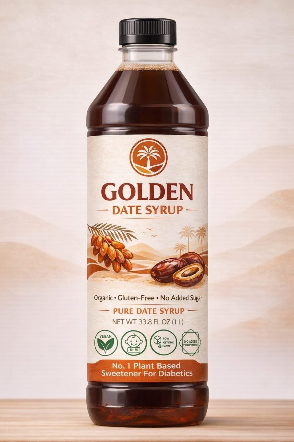 Golden Date Syrup 1 Liter (33.8 oz) | Organic | No Added Sugar | Vegan Sweetener gallery