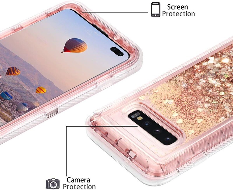 For Samsung Galaxy S10e S10 S10+Plus Shockproof Defender Liquid Glitter Case gallery