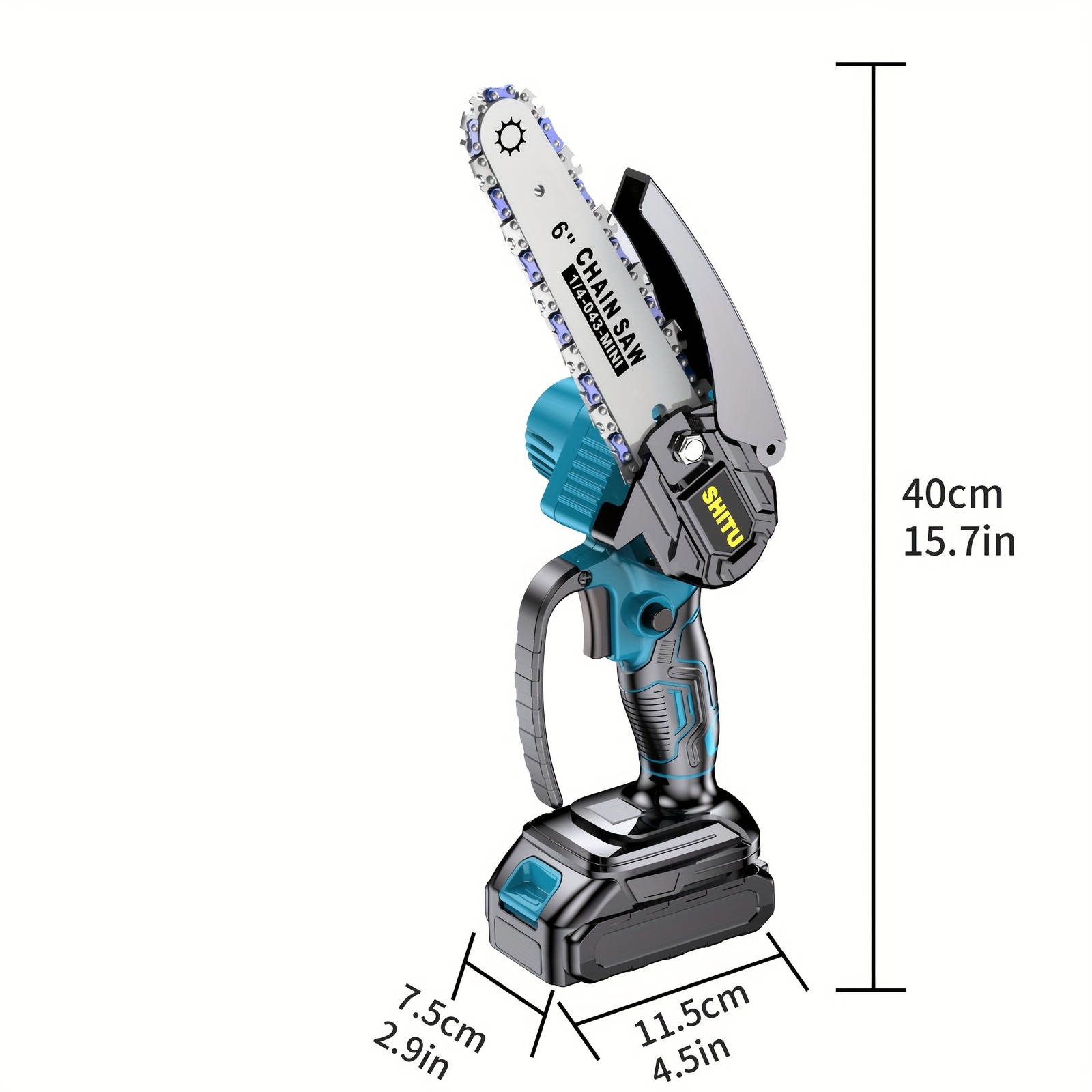 Mini Chain Saw, Portable Cordless Electric Lightweight Chainsaw with Battery gallery