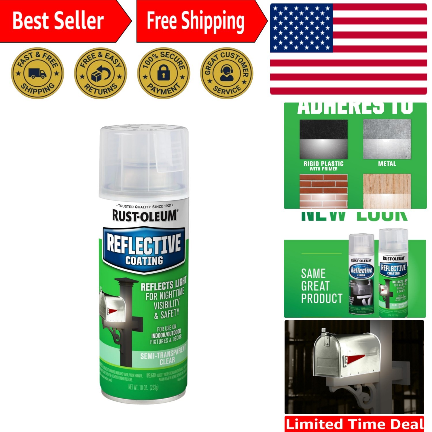Rust-Oleum 214944 Specialty Reflective Spray, Semi Transparent Clear Finish,10Oz gallery