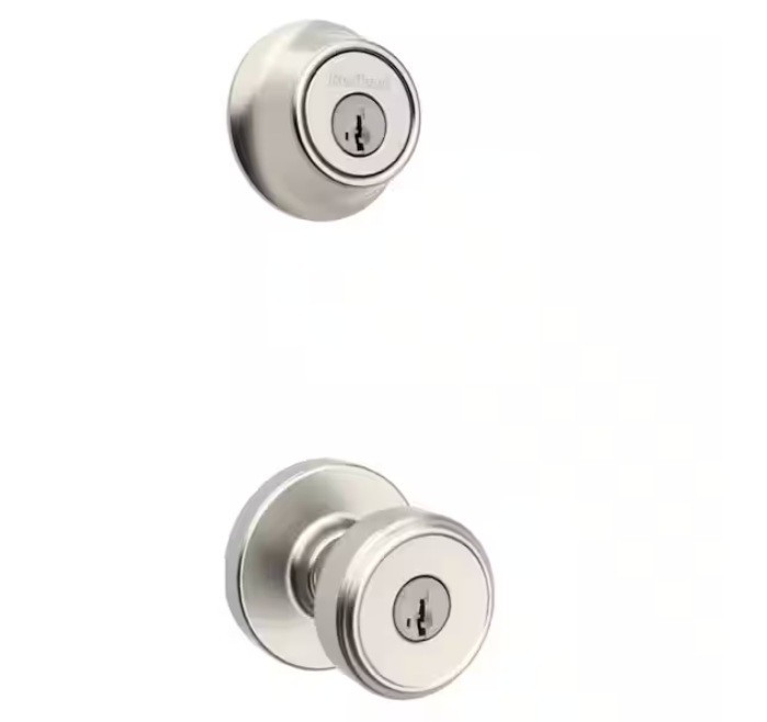 Kwikset Maven Keyed Entry and Single Cylinder Combo Pack Satin Nickel gallery