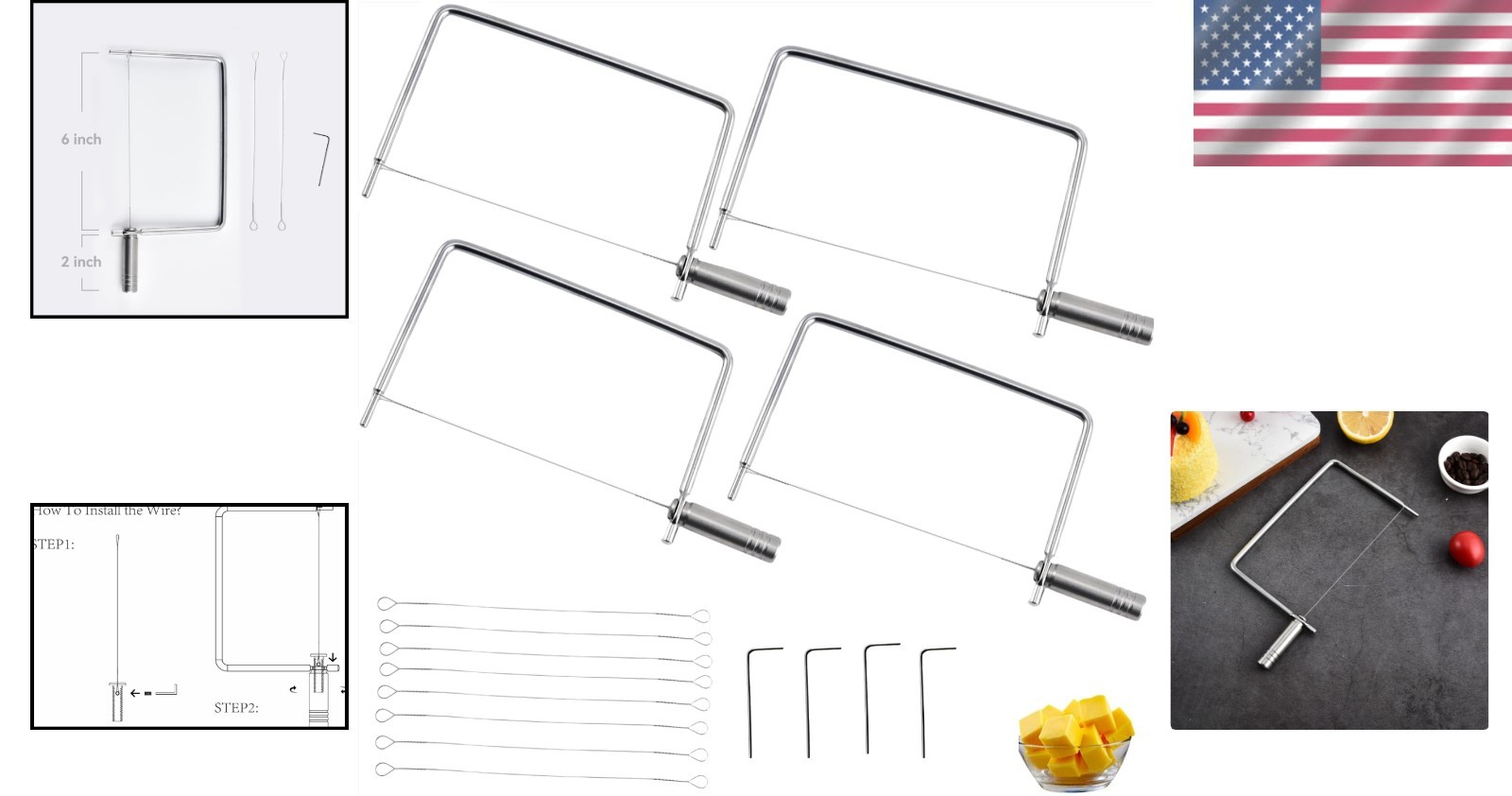 Stainless Steel Cheese Cutter - 6" Blade gallery
