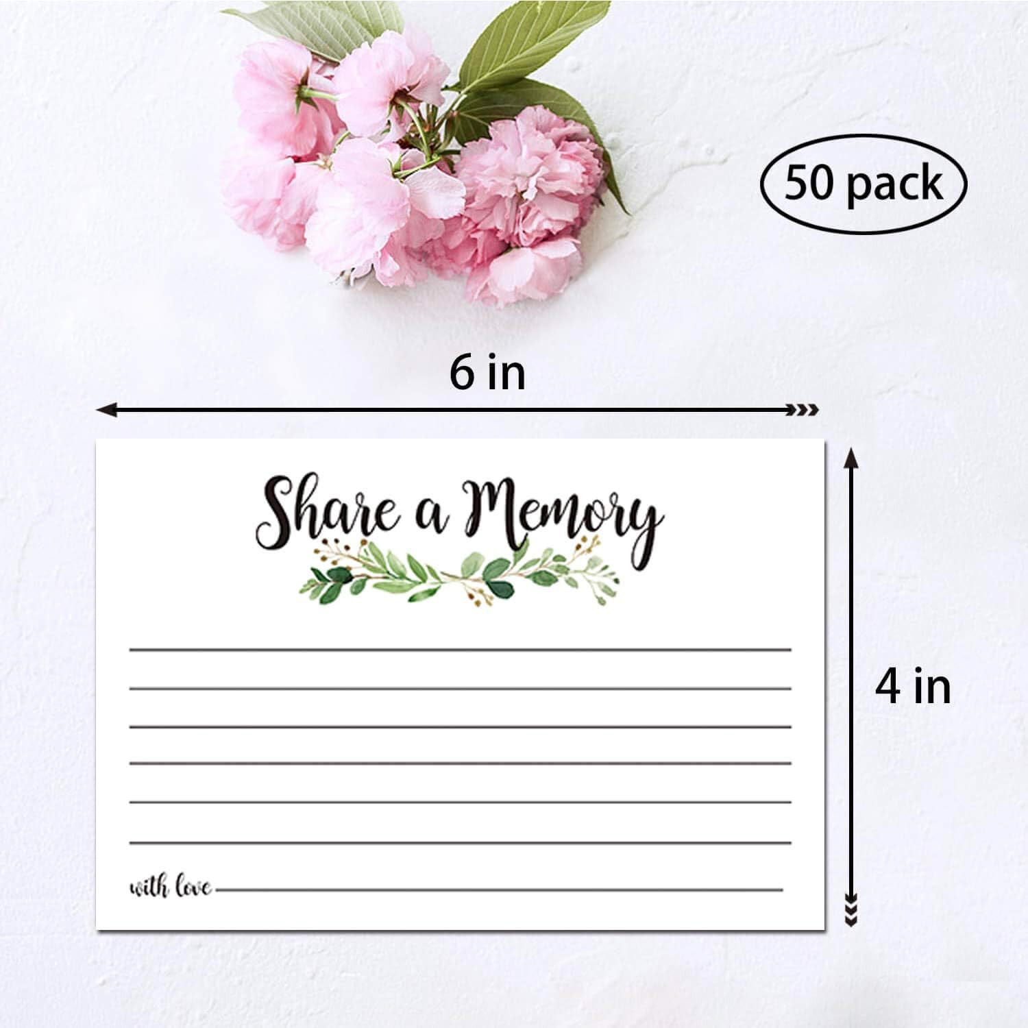 Greenery Share a Memory Cards, Funeral Guest Book, Memory Card for Celebration o gallery
