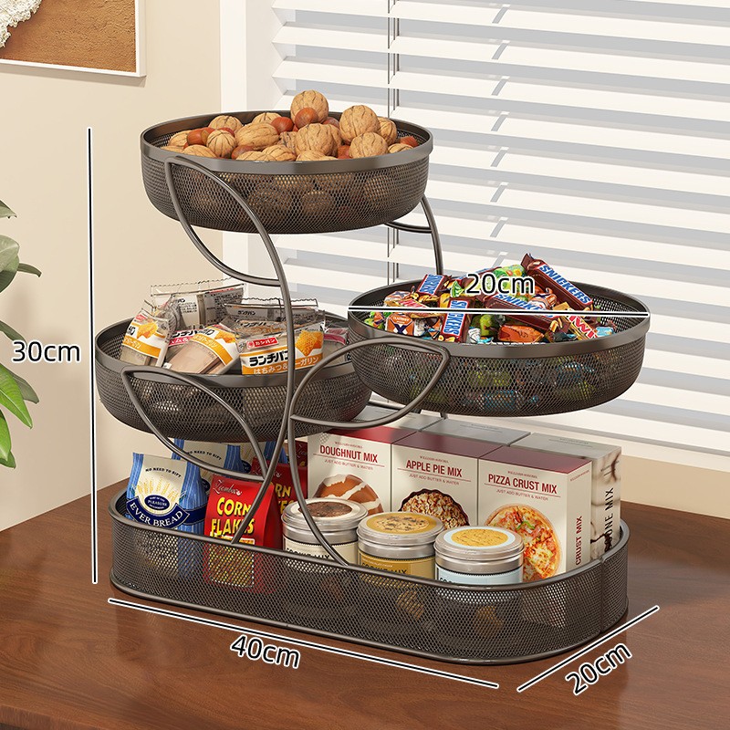 4 Tier Metal Fruit Basket Holder Dining Table Fruit Tray Kitchen Storage Rack US gallery